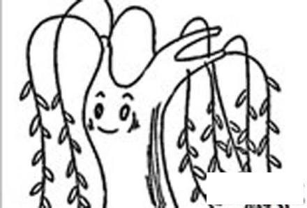 卡通柳树简笔画大全