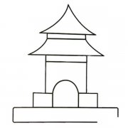 寺庙简笔画图片
