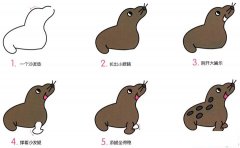 小海豹简笔画画法_怎么画小海豹的简笔画