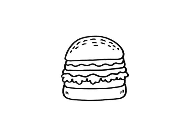 汉堡薯条可乐简笔画