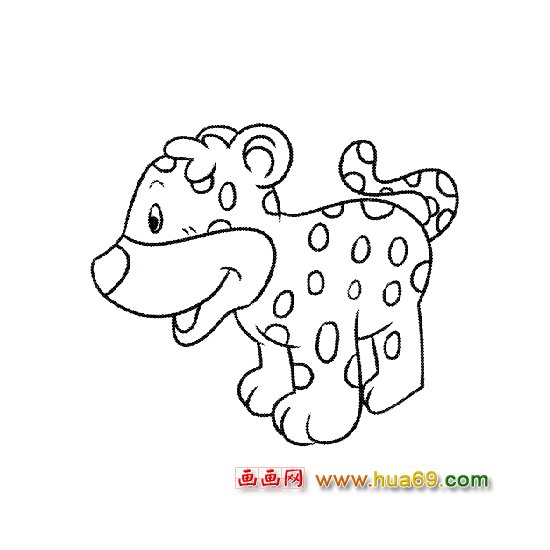 动物简笔画：可爱的小豹子