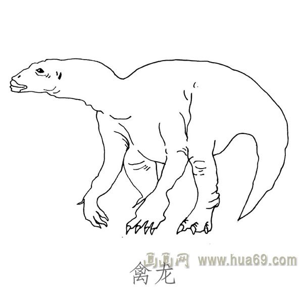 儿童简笔画恐龙：禽龙