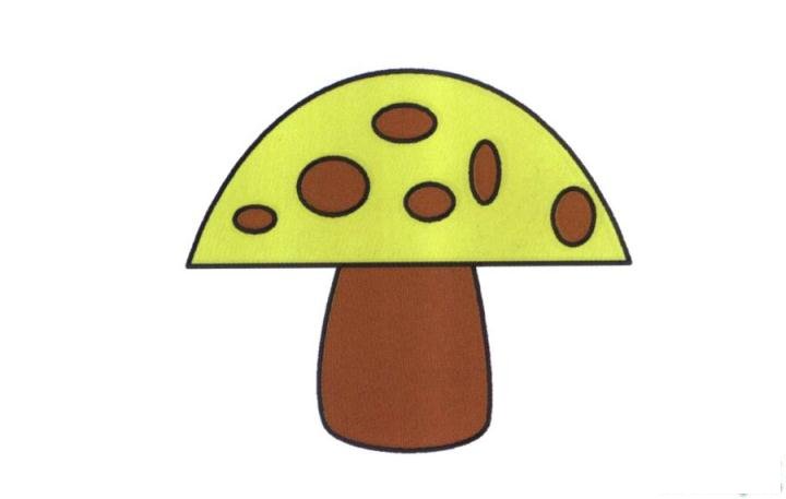 彩色简笔画蘑菇的图片教程