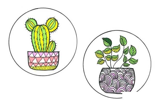 手绘小盆栽简笔画