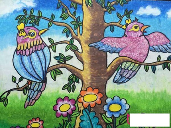 儿童画图片，漂亮的动物儿童画