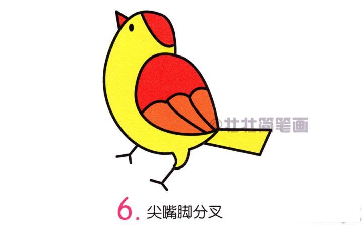 黄雀简笔画画法_怎么画黄雀的简笔画