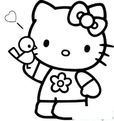 卡通简笔画：hello kitty猫
