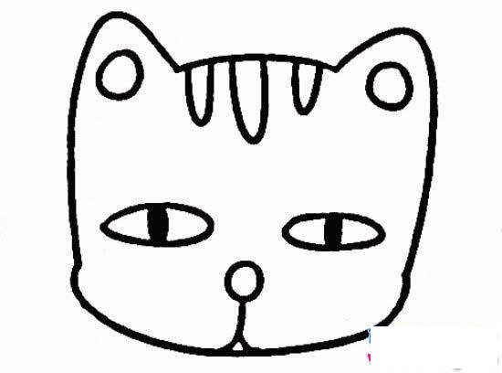 猫的头部简笔画