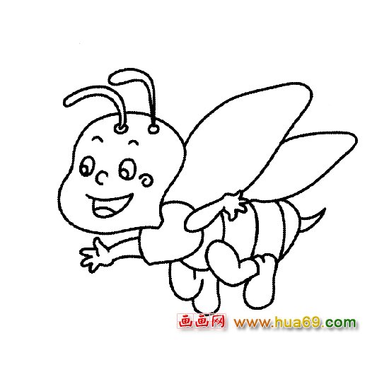 飞翔的蜜蜂简笔画2