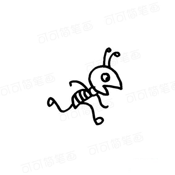 学画蚂蚁的卡通简笔画法