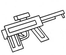 玩具冲锋枪简笔画彩色图片