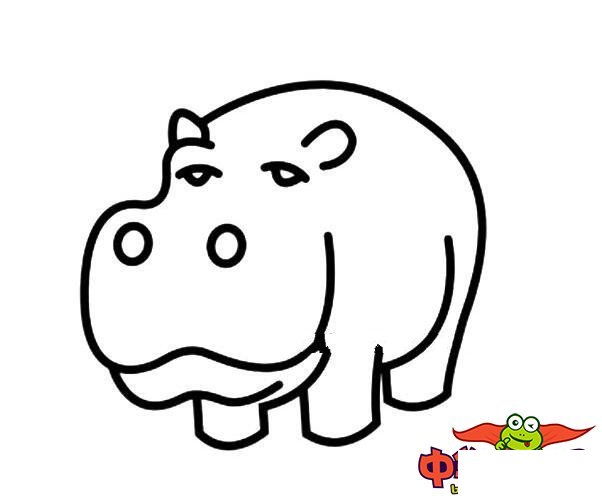 河马简笔画图片大全，可爱的河马怎么画