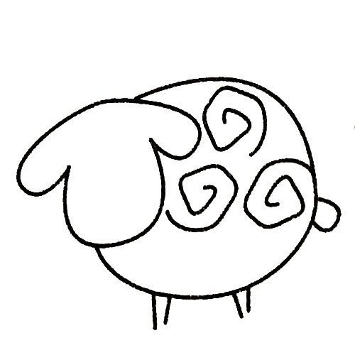 温顺的羊简笔画实例及画法步骤
