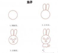 儿童手绘兔子的简笔画画法