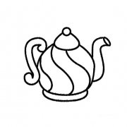 波浪图纹的茶壶简笔画