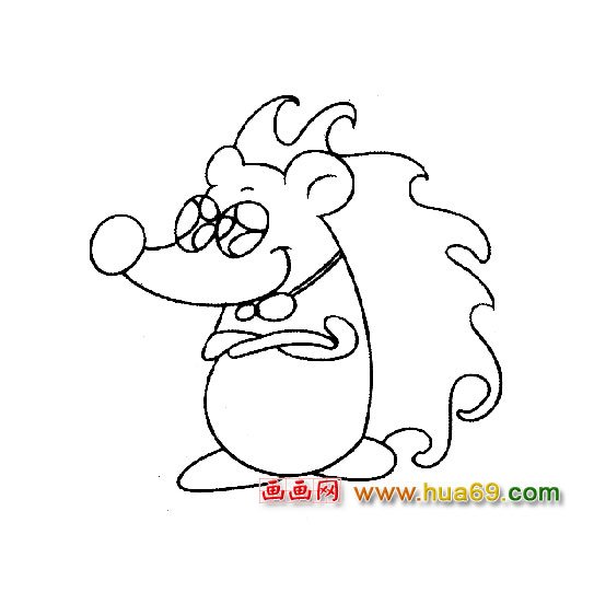 简笔画：可爱的小刺猬宝宝2