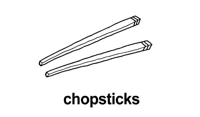 筷子物品简笔画步骤图片大全