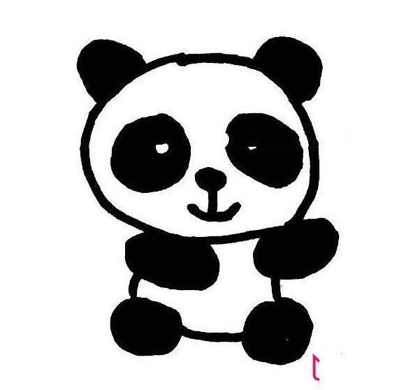 幼儿画画图片大全，超萌的大熊猫简笔画