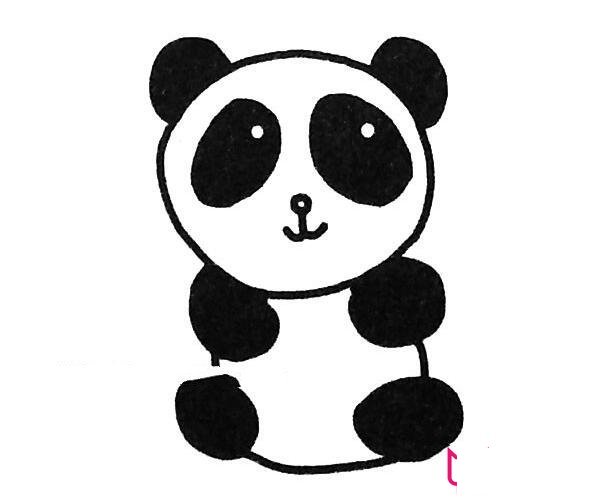 幼儿画画图片大全，超萌的大熊猫简笔画