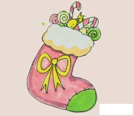 圣诞袜简笔画