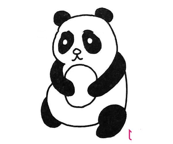 幼儿画画图片大全，超萌的大熊猫简笔画