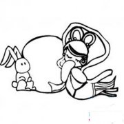 幼儿中秋节主题简笔画图片：嫦娥与玉兔