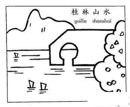 桂林山水简笔画：象鼻山