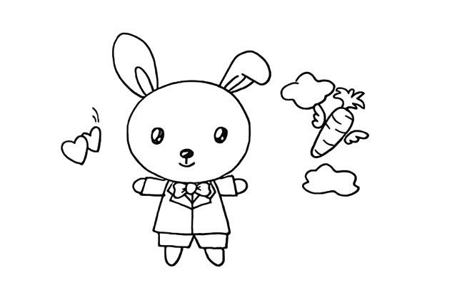 爱吃胡萝卜的小兔子简笔画