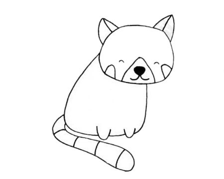 小熊猫简笔画图片