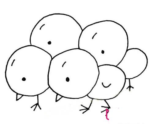 简单的动物简笔画大全，小鸡简笔画