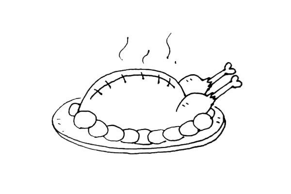 美味的火鸡简笔画