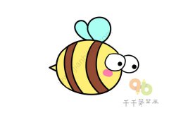一分钟学吃惊的小蜜蜂简笔画步骤图