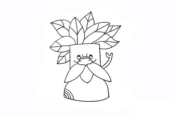 卡通树爷爷简笔画