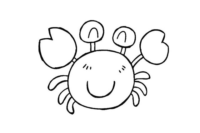 卡通螃蟹简笔画4