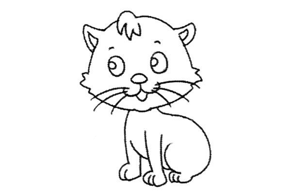 开心的小猫咪简笔画