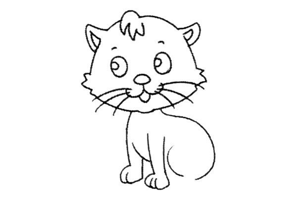 开心的小猫咪简笔画