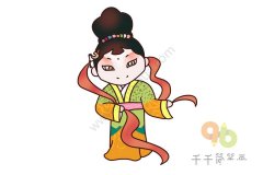 京剧《天女散花》天女简笔画