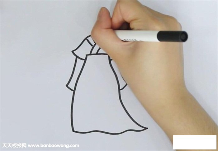 对襟襦裙简笔画