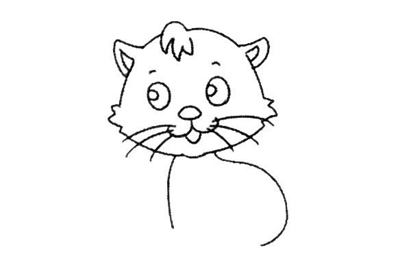 开心的小猫咪简笔画