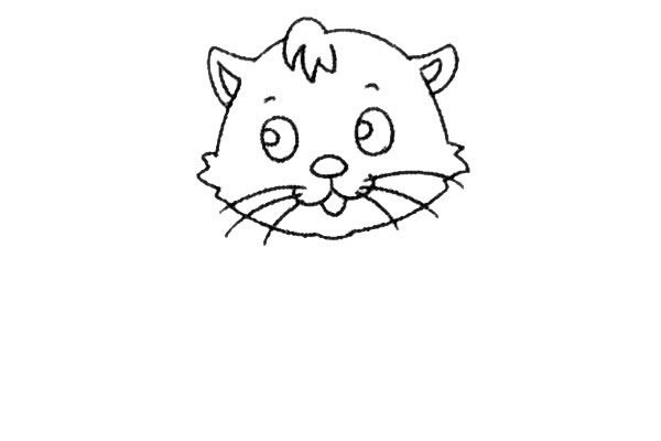 开心的小猫咪简笔画