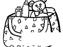 幼儿日常用品简笔画，幼儿收纳包