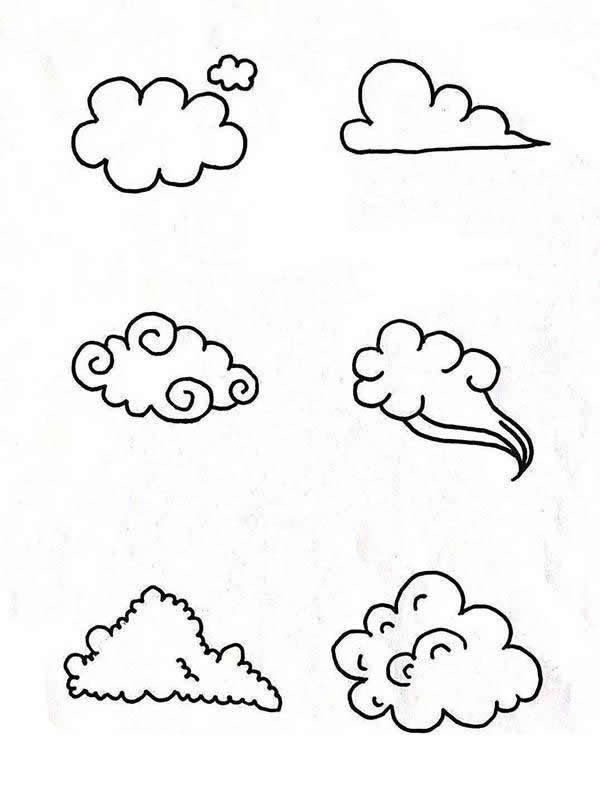 天气预报主题的简笔画手账素材