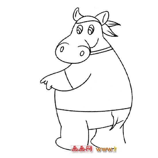 简笔画：可爱的河马3