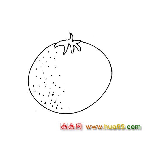 水果简笔画：一个柑橘1