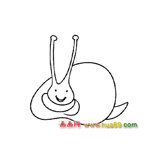 简笔画：可爱的小蜗牛