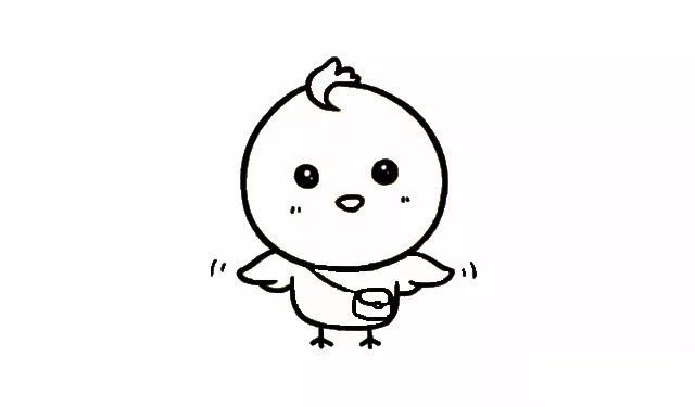 可爱的小黄鸡简笔画