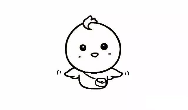 可爱的小黄鸡简笔画