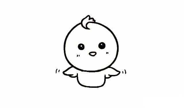 可爱的小黄鸡简笔画