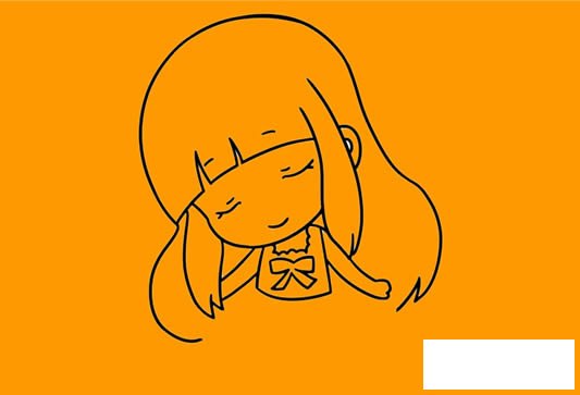 可爱小女孩简笔画步骤图解教程