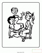 三个人开心地聊天简笔画